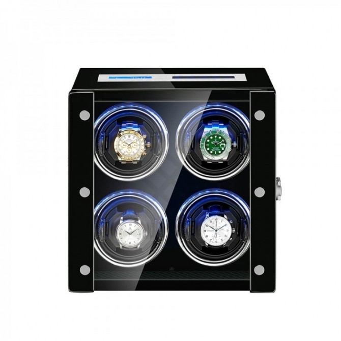 Jqueen Wooden Quad Watch Winder Black